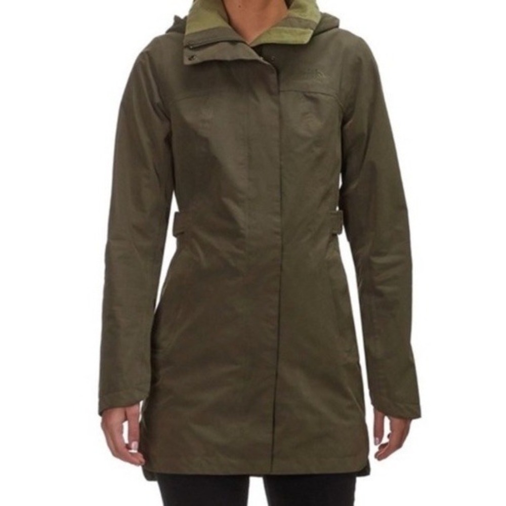 The North Face Laney Trench ll Weatherproof Jacket Full Zip Womens XS Army Green